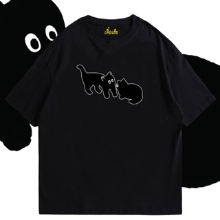 📦พร้อมส่ง เสื้อ two blackcat ผ้า Cotton 100 % ผ้าSOFT T-shirt