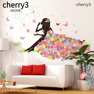 Cherry3 สติกเกอร์ติดผนัง ลายดอกไม้ คําคมสร้างแรงบันดาลใจ สไตล์โมเดิร์น สําหรับตกแต่งบ้าน