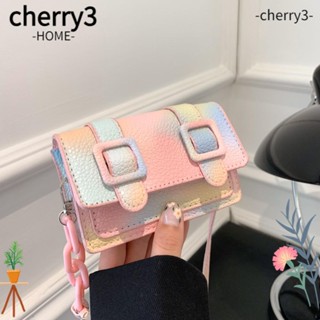 Cherry3 กระเป๋าสะพายไหล่ หนัง PU ทรงสี่เหลี่ยม ขนาดเล็ก น้ําหนักเบา แบบพกพา สําหรับผู้หญิง