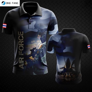 2023 เสื้อโปโลทหารอากาศ กองทัพอากาศ Air force เสื้อโปโลพิมพ์ลาย โปโลชาย