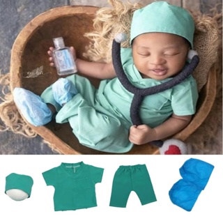 ชุดคอสเพลย์ หมวก และกางเกง สําหรับหมอ ถ่ายภาพเด็กทารก