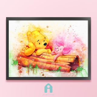 ชุดปักครอสสติตช์ ผ้าฝ้าย 11CT พิมพ์ลาย Winnie The Bear and Piglet DIY [Acelit.th]