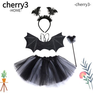 Cherry3 ชุดคอสเพลย์ ปีกค้างคาว กระโปรงตูตูน่ารัก ของขวัญวันฮาโลวีน 2-8 ปี