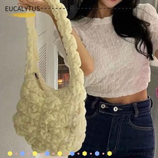 Eutus กระเป๋าสะพายไหล่ ผ้าฝ้าย และผ้ากํามะหยี่ ลายสก๊อต จุของได้เยอะ แฟชั่นสําหรับสตรี