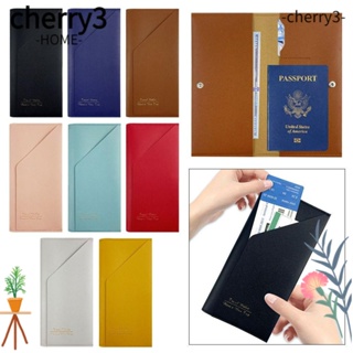 Cherry3 กระเป๋าสตางค์ หนัง Pu น้ําหนักเบา สีพื้น แฟชั่นสําหรับผู้หญิง