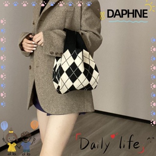 Daphne กระเป๋าถือ กระเป๋าช้อปปิ้ง ผ้าถัก แฮนด์เมด ความจุสูง ใช้ซ้ําได้ สําหรับผู้หญิง