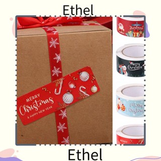 Ethel1 สติกเกอร์ซีล ลายซานตาคลอส สําหรับตกแต่งต้นคริสต์มาส 120 ชิ้น ต่อม้วน