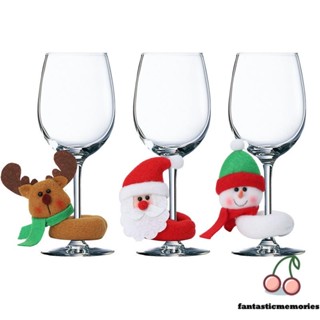 Christmas Cup Card Christmas Decorations Santa Hat Wine Glass Decor