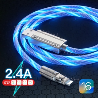 สายชาร์จ USB 6A 120W หมุนได้ 180 องศา สําหรับ Huawei Xiaomi Apple 14 13 12