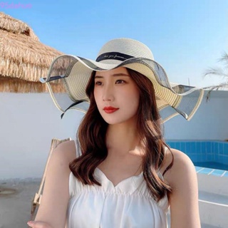 Dahuo หมวกฟาง ประดับโบว์ ป้องกันแดด หลากสีสัน สไตล์เกาหลี เหมาะกับเดินชายหาด แฟชั่นฤดูร้อน สําหรับผู้หญิง