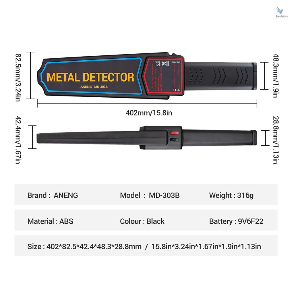 fash-เครื่องตรวจจับโลหะ-aneng-md-303b-แบบพกพา-ความไวสูง-ปลอดภัย-สําหรับตรวจสอบความปลอดภัย-สอบ-สนามบิน-โกดัง-คลังสินค้า