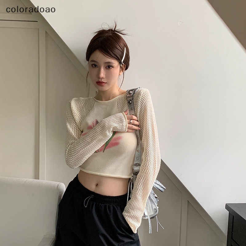 crd-เสื้อครอปท็อปแขนยาว-คอกลม-ผ้าถัก-ลายดอกไม้-สไตล์เรโทร-แฟชั่นฤดูร้อน-สําหรับผู้หญิง-zxh