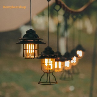 [Domybestshop.th] โคมไฟ LED เหล็ก สไตล์เรโทร ชาร์จไฟได้ สําหรับตั้งแคมป์ คาเฟ่ บาร์ AU