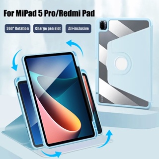 เคสแท็บเล็ต พร้อมช่องใส่ปากกา สําหรับ Xiaomi MiPad 6 Mi Pad 6 Pro 11 inci 2023 360° เคสหมุนได้ สําหรับ Mi Pad 5 Pro 11 นิ้ว RedMi Pad 10.61 นิ้ว 2022
