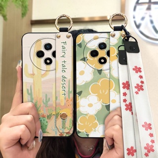 Oil Painting flower Phone Case For Wiko Hi Enjoy60 Pro 5G Anti-knock Wrist Strap Anti-dust Kickstand Soft case Back Cover ring
