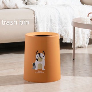 ถังขยะพลาสติก ขนาดใหญ่ ลายการ์ตูนสุนัข หรูหรา ของใช้ในครัวเรือน สําหรับห้องครัว ห้องน้ํา ห้องนั่งเล่น