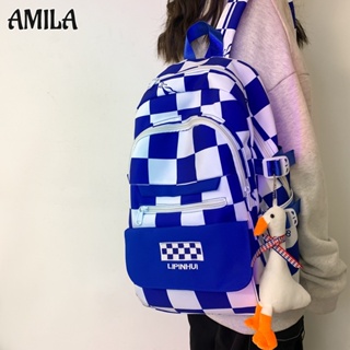 AMILA กระเป๋าเป้ผู้หญิงสไตล์เกาหลี ins กระเป๋านักเรียนเครื่องมือช่างลายญี่ปุ่น การเดินทางไปโรงเรียนเพื่อการพักผ่อน ความจุสูง