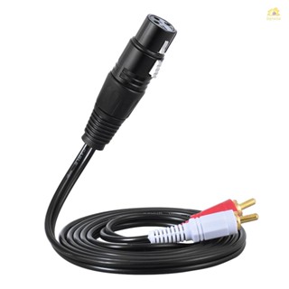 Banana_pie สายเคเบิลแยกเสียงสเตอริโอ 1.5 ม. 5 ฟุต 1 XLR ตัวเมีย เป็น 2 RCA ตัวผู้