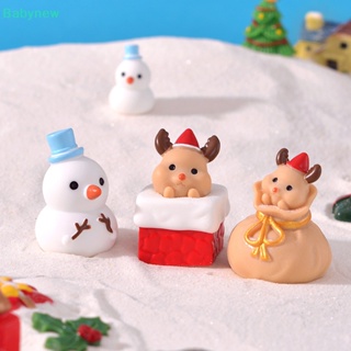 &lt;Babynew&gt; โมเดลฟิกเกอร์เรซิ่น รูปกวางเอลก์ หิมะ ขนาดเล็ก สําหรับตกแต่งสวน คริสต์มาส 1 ชิ้น