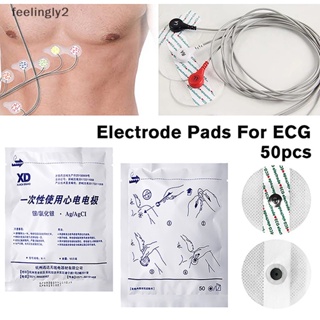 【พร้อมส่ง】แผ่นอิเล็กโทรด Ecg EKG แบบใช้แล้วทิ้ง (F) 50 ชิ้น ต่อถุง