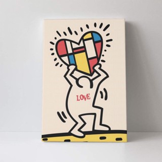 Keith Haring ภาพวาดผ้าใบ ตกแต่งผนังบ้าน โปสเตอร์ศิลปะ ของขวัญสําหรับเด็กผู้ชาย และเด็กผู้หญิง ห้องนอน