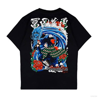 yb Demon Slayer Anime Tshirt Short Sleeve Top Casual Loose Unisex Fashion TOMIOKA GIYUU Graphic Tee Shirt Plus Size_03