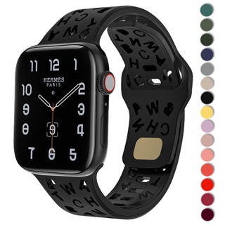 สายนาฬิกาข้อมือซิลิโคน สําหรับ Apple watch Ultra 8 7 band 44 มม. 45 มม. 42 มม. iWatch 40 มม. 38 มม. 41 มม. correa series 6 5 3 SE 7 49 มม.