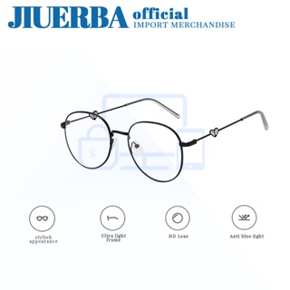 JIUERBA คลาสสิก โลหะ ทรงกลม สําเร็จรูป สายตาสั้น แว่นตาแฟชั่นผู้หญิง ป้องกันรังสี สายตาสั้น แว่นตาออปติคอล