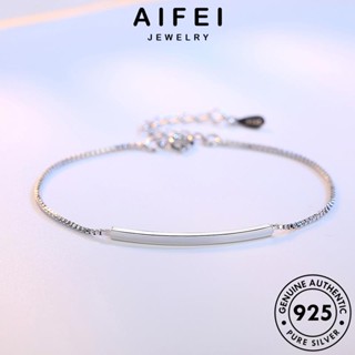 AIFEI JEWELRY เกาหลี แฟชั่น กำไล เครื่องประดับ ต้นฉบับ เครื่องประดับ 925 Silver แท้ ผู้หญิง กำไลข้อมือ ผู้หญิง รูปร่างโค้งที่เรียบง่าย เงิน B23