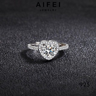 AIFEI JEWELRY มอยส์ซาไนท์ไดมอนด์ เครื่องประดับ Silver เครื่องประดับ เงิน แท้ หัวใจกลวง ผู้หญิง ต้นฉบับ แหวน เกาหลี 925 แฟชั่น R122