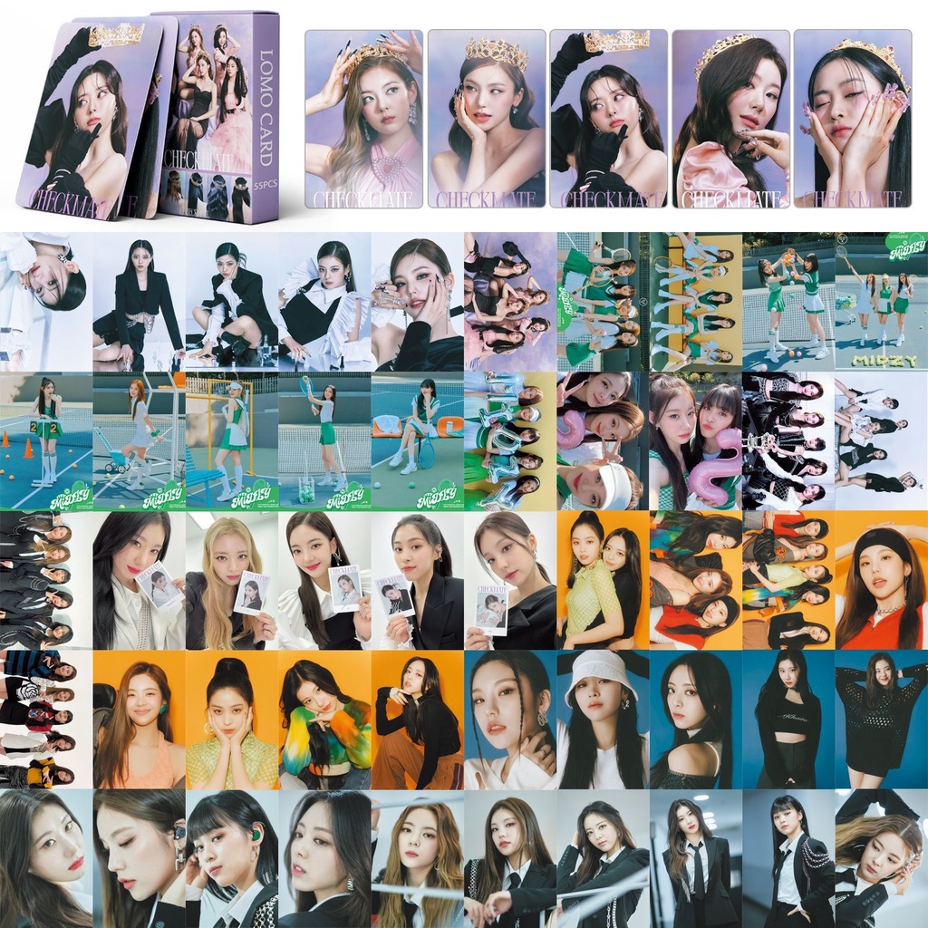 โปสการ์ด-itzy-cheshire-checkmate-boys-like-you-album-photocards-blah-blah-blah-lomo-cards-crazy-in-love-kpop-จํานวน-55-ชิ้น-ต่อกล่อง