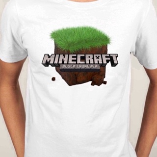 เสื้อเชิ้ตแขนสั้น เสื้อไม่ต้องรีด ราคาส่ง ไม่ต้องรีด เสื้อวินเทจผญ เกม Minecraft เสื้อยืดคอกลมแขนสั้นผู้ชาย | เสื้อยืด ช