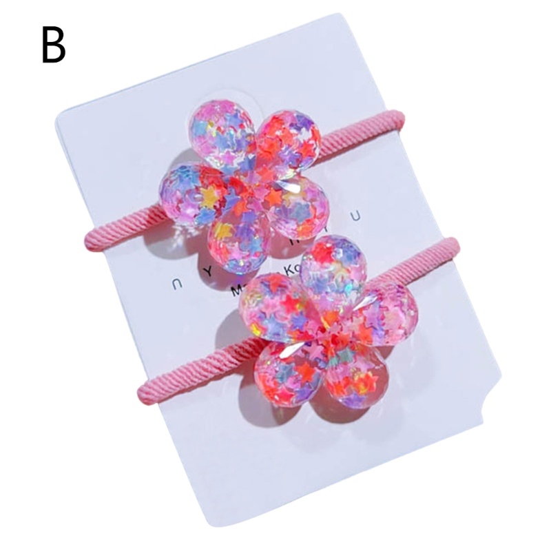 ยางรัดผม-แบบยืดหยุ่น-จี้แวววาว-สําหรับเด็กผู้หญิง-จํานวน-2-ชิ้น