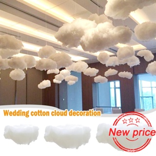 ผ้าฝ้ายเทียม รูปก้อนเมฆ สีขาว สําหรับตกแต่งเวที ปาร์ตี้วันเกิด งานแต่งงาน DIY D5F7