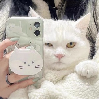 Cute Cat Phone Case With Stand Suitable for iphone 12promax Phone Case for iphone 13/11 Transparent XR/Xsmax Transparent 7P
