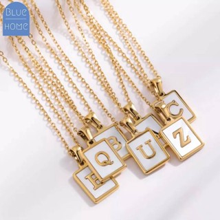 สร้อยคอจี้ตัวอักษรภาษาอังกฤษ A-Z ผู้หญิง สร้อยคอตัวอักษร โซ่ necklace สแตนเลส304