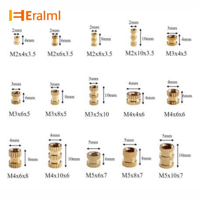 eralml-ชุดน็อตเกลียว-ทองเหลือง-m2-m3-m4-m5-420-ชิ้น
