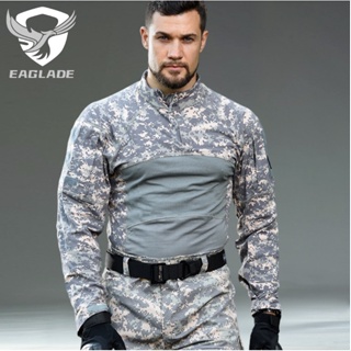 Eaglade เสื้อยืดยุทธวิธีผู้ชาย YDJX-FG-CX In ACU Camo แขนยาว ยืดหยุ่นได้