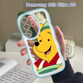สําหรับ Samsung Galaxy S22 S23 Ultra S22 S23 Plus 5G เคสโทรศัพท์มือถือแบบนิ่ม กันกระแทก กันรอยกล้อง ลายการ์ตูนหมี วินนี่น่ารัก แฟชั่น