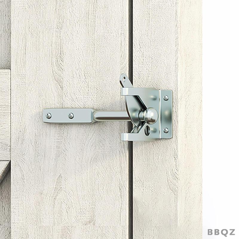 bbqz01-กลอนประตูเหล็ก-แบบล็อคในตัว-ติดตั้งง่าย-สําหรับฟาร์ม-กลางแจ้ง-ลานบ้าน-รั้วไม้