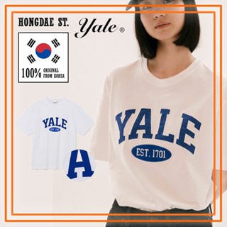 📦พร้อมส่ง Yale - ของแท้ 100% - UNISEX 2Tone Arch Tee Royal Blue White T-shirt