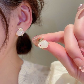 ต่างหูแฟชั่น รูปกระต่ายน่ารัก เรียบง่าย สําหรับผู้หญิง