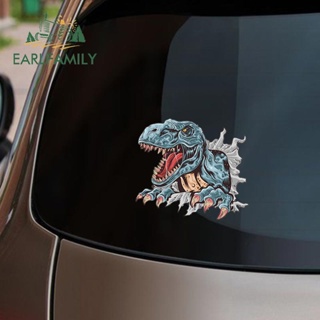 Earlfamily สติกเกอร์ไวนิล ลายการ์ตูนอนิเมะ T-rex Ripping 13 ซม. x 11.7 ซม. สําหรับติดตกแต่งรถยนต์