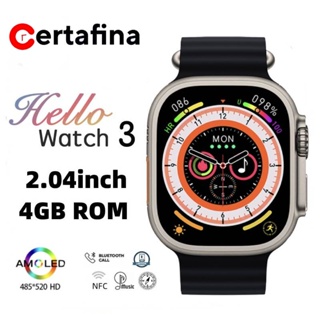 Certafina Hello Watch 3 4GB ROM AMOLED สมาร์ทวอทช์พร้อม NFC Compass E-book เพลงท้องถิ่น AOD