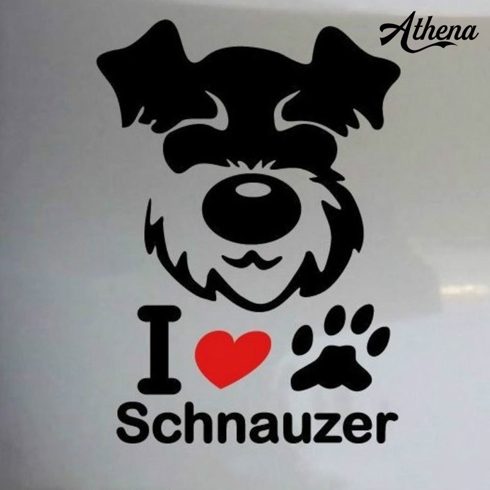 cod-สติกเกอร์สะท้อนแสง-ลายสุนัข-i-love-schnauzer-น่ารัก-สําหรับตกแต่งรถยนต์