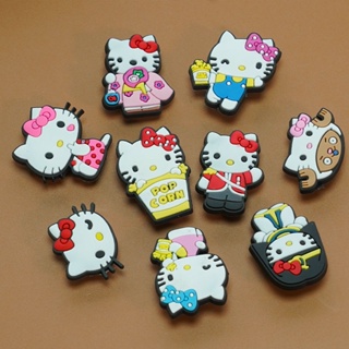 Crocs Jibbitz Pins กระดุม จี้รูป Hello Kitty หลากสีสัน สําหรับรองเท้า DIY
