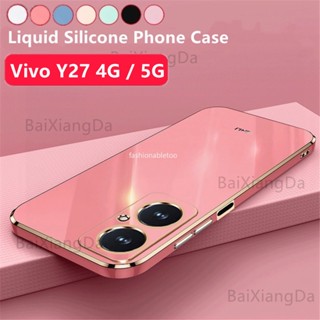 เคสซิลิโคนนิ่ม ทรงสี่เหลี่ยม กันกระแทก สําหรับ Vivo Y27 Y 27 VivoY27 4G 5G 2023