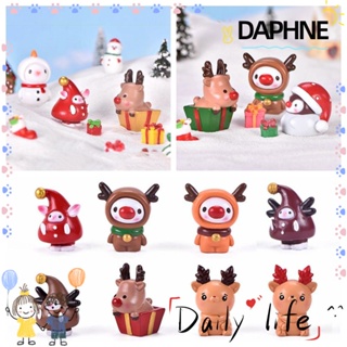 Daphne ตุ๊กตาเรซิ่นรูปซานตาคลอสกวางเพนกวินสําหรับตกแต่งบ้านตุ๊กตา