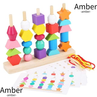 Amber Montessori ของเล่นไม้ จับคู่สี หลากสี
