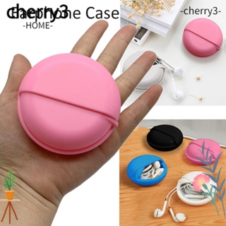 CHERRY3 กระเป๋าเคส ทรงกลม อเนกประสงค์ สําหรับใส่จัดเก็บหูฟัง สายข้อมูล